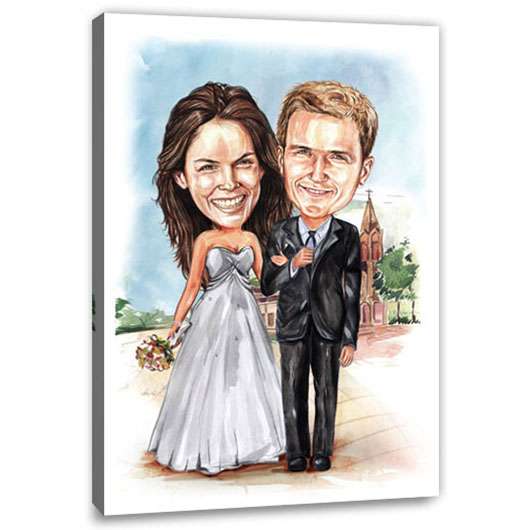 Bild von   karikatur vom foto trauungjpg | Individuelle 🎁 persönliche 🎁 personalisierte Geschenke bedruckt ▪ bestickt ▪ graviert