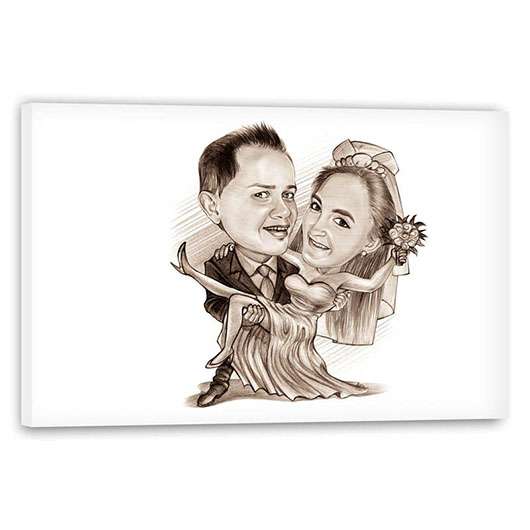 Bild von   karikatur vom foto hochzeitsjpg | Individuelle 🎁 persönliche 🎁 personalisierte Geschenke bedruckt ▪ bestickt ▪ graviert