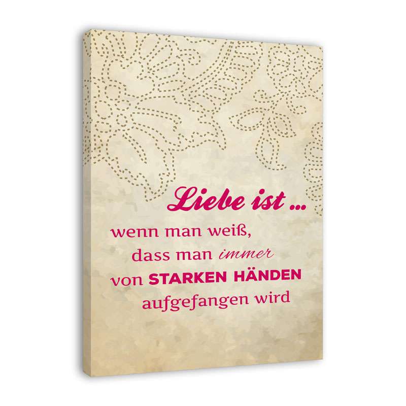 Bild von   spruch auf leinwand liebe isjpg | Individuelle 🎁 persönliche 🎁 personalisierte Geschenke bedruckt ▪ bestickt ▪ graviert