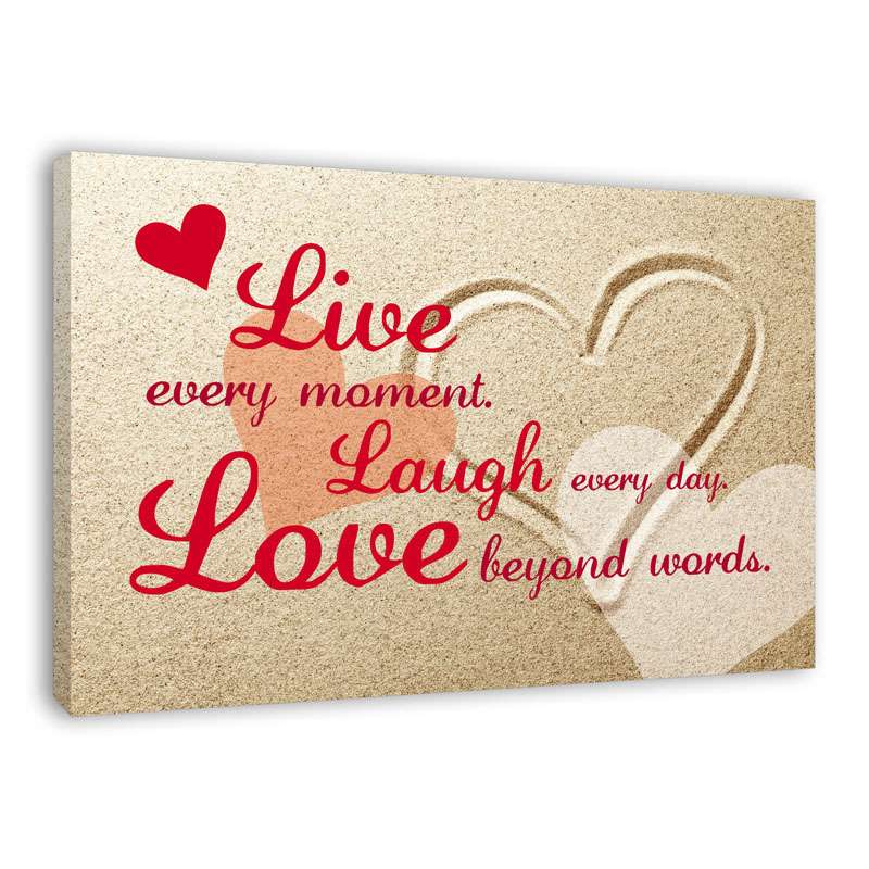 Bild von   spruch auf leinwand live evejpg | Individuelle 🎁 persönliche 🎁 personalisierte Geschenke bedruckt ▪ bestickt ▪ graviert