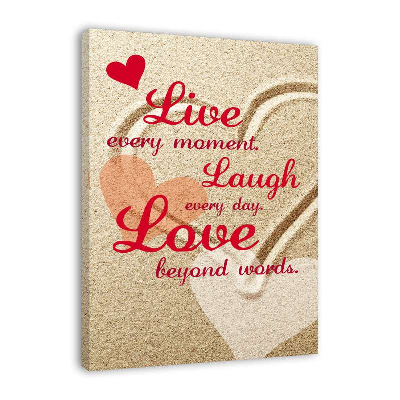 Bild von   spruch auf leinwand live evejpg | Individuelle 🎁 persönliche 🎁 personalisierte Geschenke bedruckt ▪ bestickt ▪ graviert