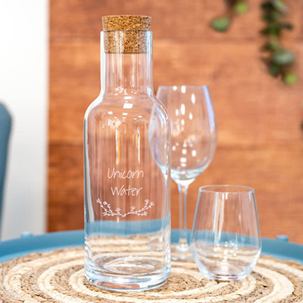 Bild von   glasflasche mit korkenjpg | Individuelle 🎁 persönliche 🎁 personalisierte Geschenke bedruckt ▪ bestickt ▪ graviert