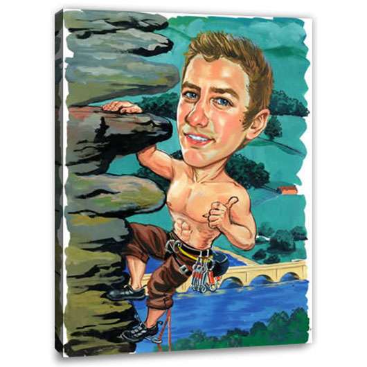 Bild von   erstellung karikatur klettermajpg | Individuelle 🎁 persönliche 🎁 personalisierte Geschenke bedruckt ▪ bestickt ▪ graviert