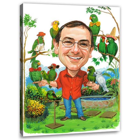 Bild von   erstellung karikatur papageienjpg | Individuelle 🎁 persönliche 🎁 personalisierte Geschenke bedruckt ▪ bestickt ▪ graviert