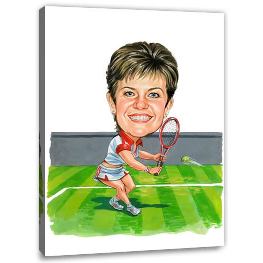 Bild von   erstellung karikatur tennisquejpg | Individuelle 🎁 persönliche 🎁 personalisierte Geschenke bedruckt ▪ bestickt ▪ graviert