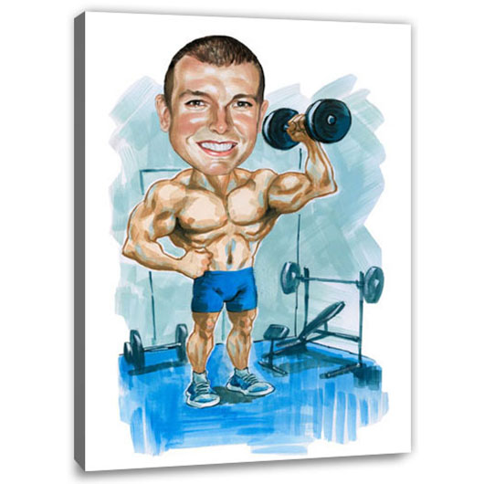 Bild von   erstellung karikatur muskeln ojpg | Individuelle 🎁 persönliche 🎁 personalisierte Geschenke bedruckt ▪ bestickt ▪ graviert