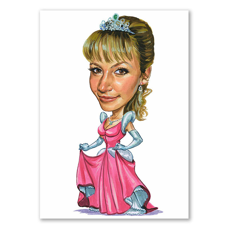 Erstellung Karikatur Frau mit Abendkleid (cdi446), inkl. 1 Person