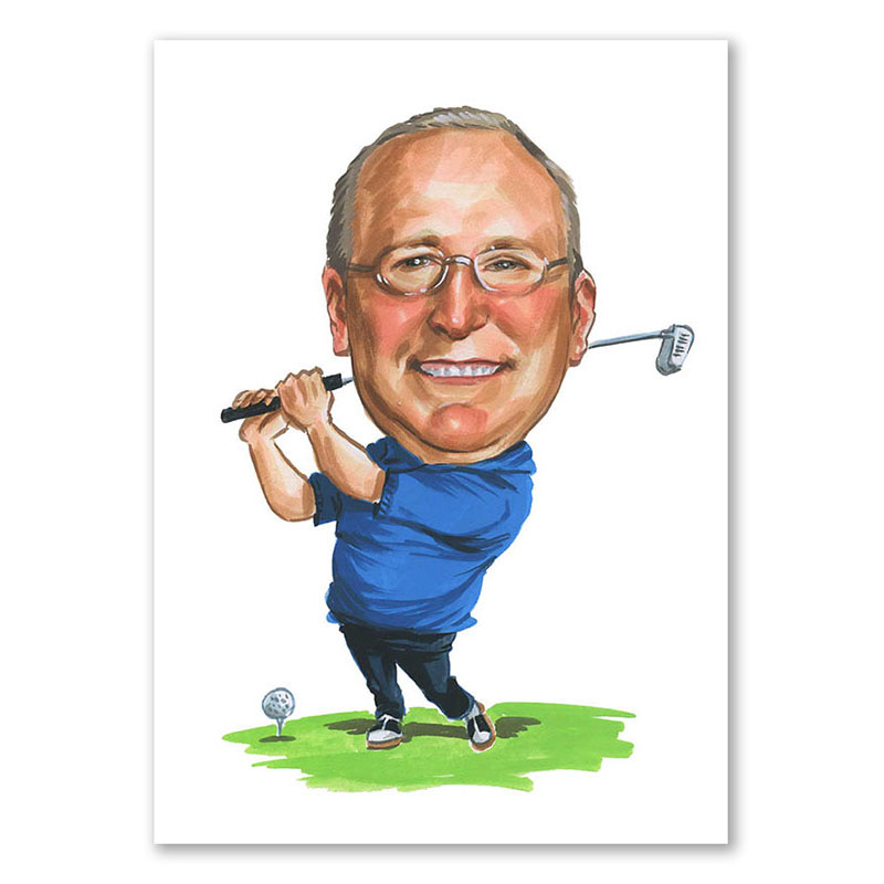 Erstellung Karikatur Eagle ist besser als Birdie (cdi437), inkl. 1 Person