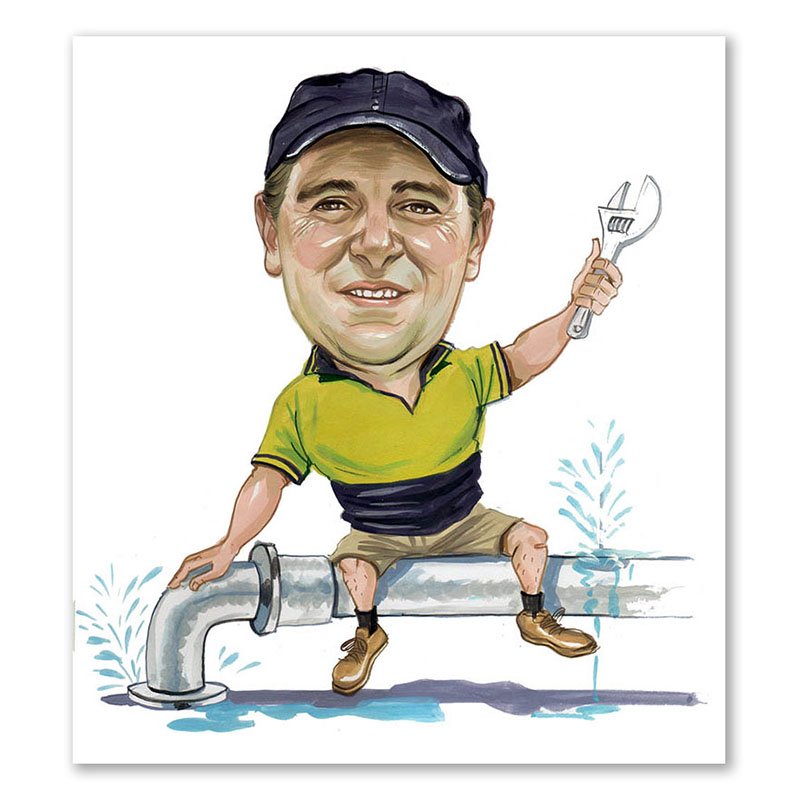 Erstellung Karikatur Klemptner (cdi429), inkl. 1 Person