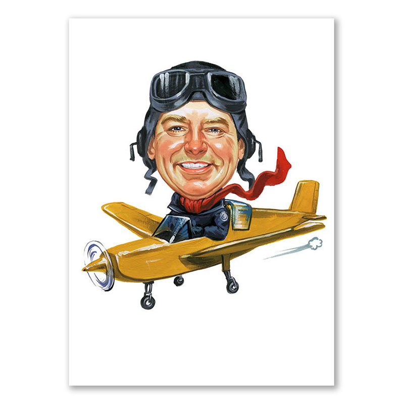 Bild von   erstellung karikatur fliegerfrjpg | Individuelle 🎁 persönliche 🎁 personalisierte Geschenke bedruckt ▪ bestickt ▪ graviert