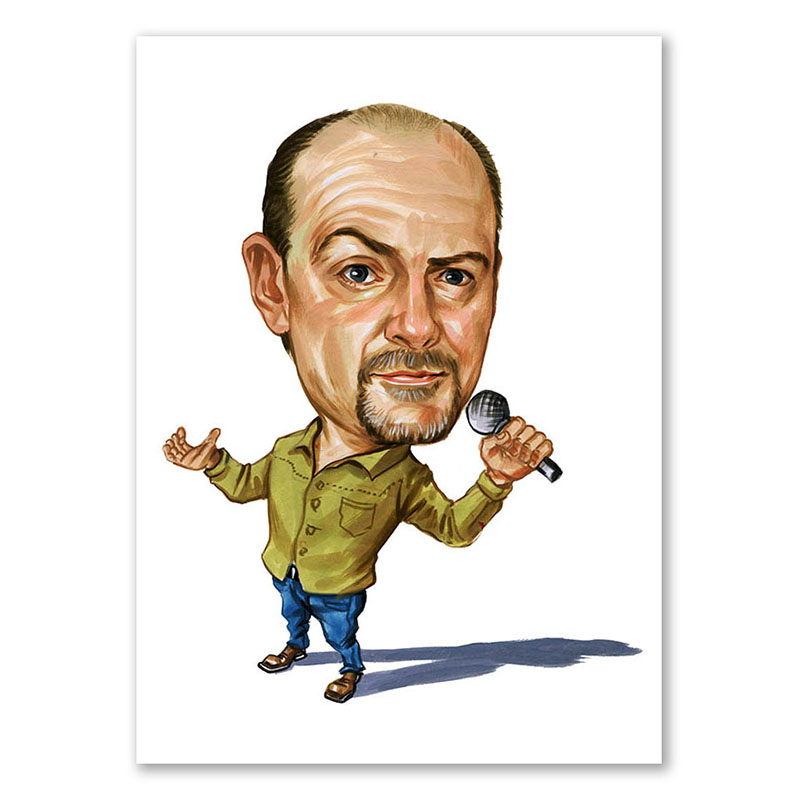 Erstellung Karikatur Mann am Mikrofon (cdi266), inkl. 1 Person