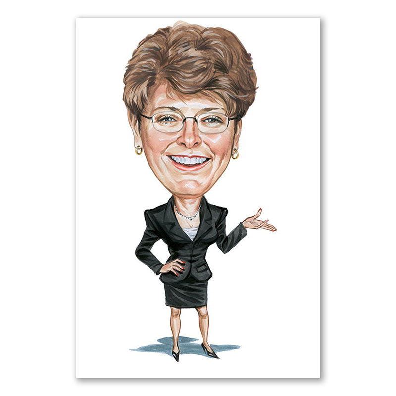 Erstellung Karikatur Lady im Businesslook (cdi148), inkl. 1 Person
