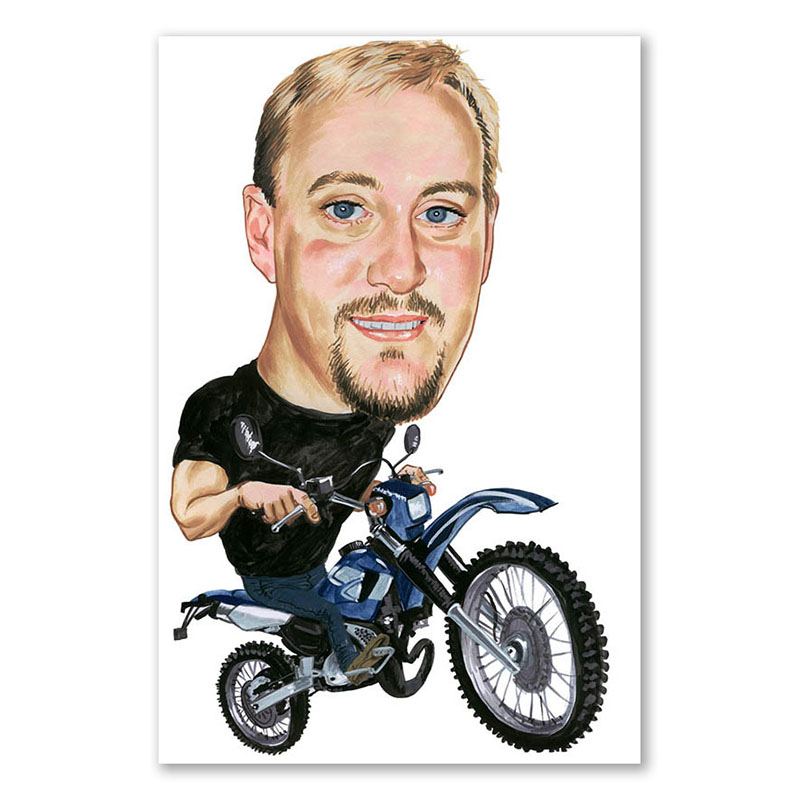 Bild von   erstellung karikatur biker mitjpg | Individuelle 🎁 persönliche 🎁 personalisierte Geschenke bedruckt ▪ bestickt ▪ graviert