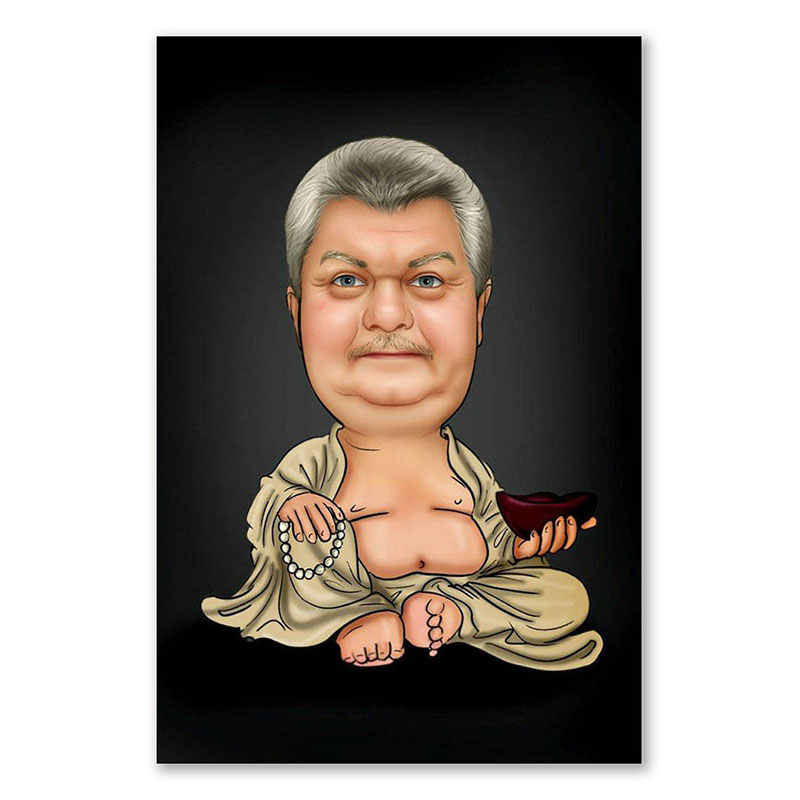 Bild von   erstellung karikatur budda cajpg | Individuelle 🎁 persönliche 🎁 personalisierte Geschenke bedruckt ▪ bestickt ▪ graviert