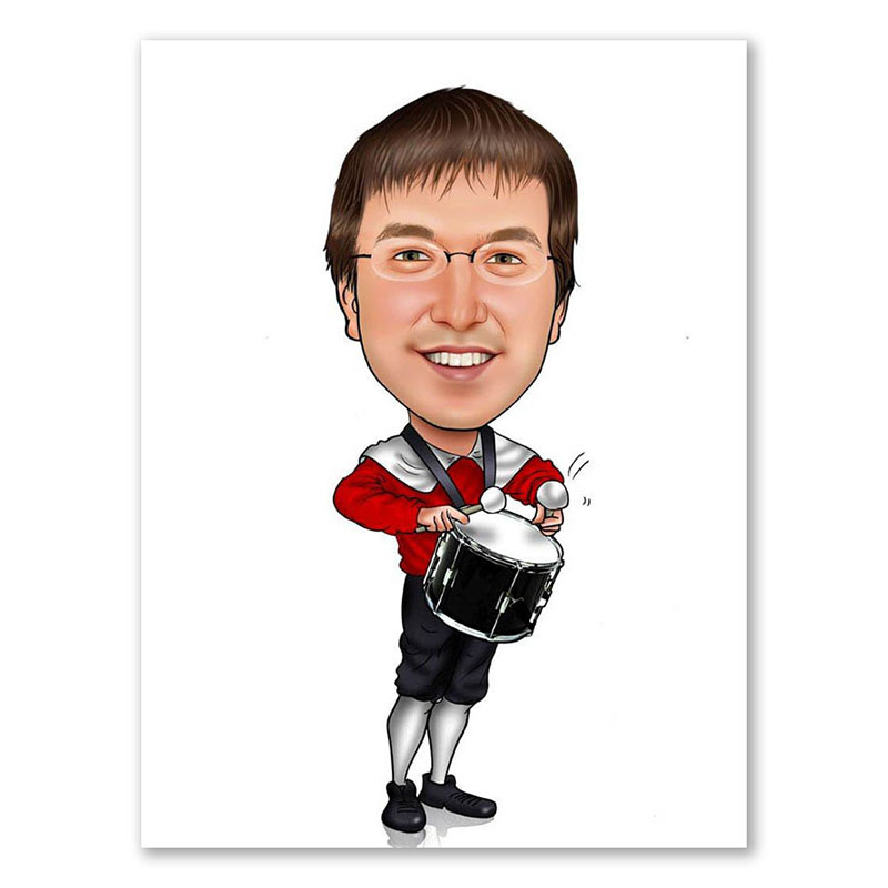 Bild von   erstellung karikatur trommlerjpg | Individuelle 🎁 persönliche 🎁 personalisierte Geschenke bedruckt ▪ bestickt ▪ graviert