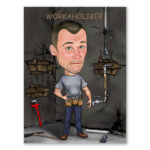 Bild von   erstellung karikatur workaholijpg | Individuelle 🎁 persönliche 🎁 personalisierte Geschenke bedruckt ▪ bestickt ▪ graviert