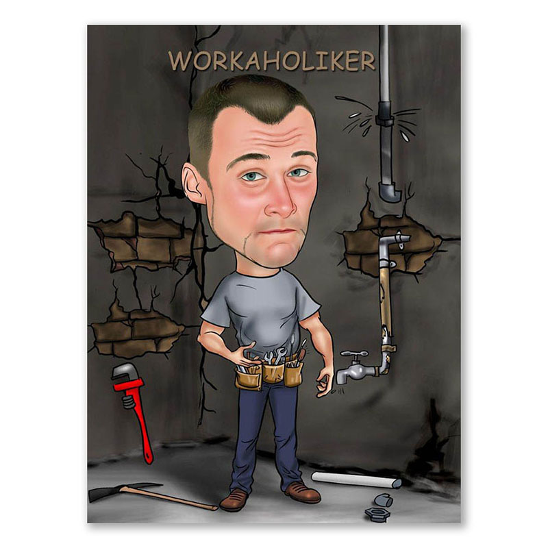 Bild von   erstellung karikatur workaholijpg | Individuelle 🎁 persönliche 🎁 personalisierte Geschenke bedruckt ▪ bestickt ▪ graviert