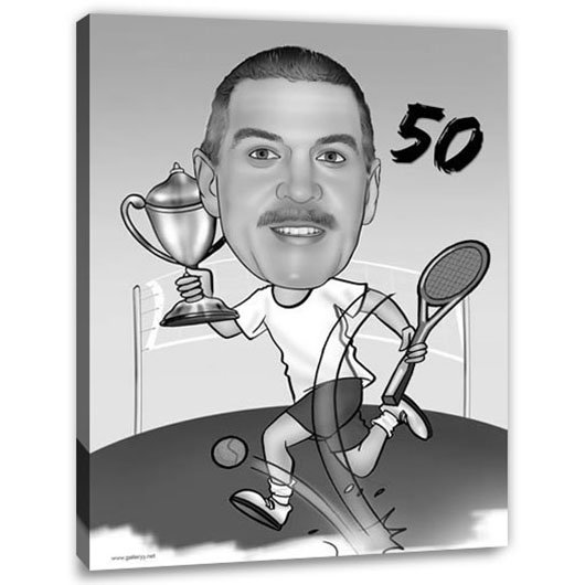 Bild von   erstellung karikatur tennisspijpg | Individuelle 🎁 persönliche 🎁 personalisierte Geschenke bedruckt ▪ bestickt ▪ graviert
