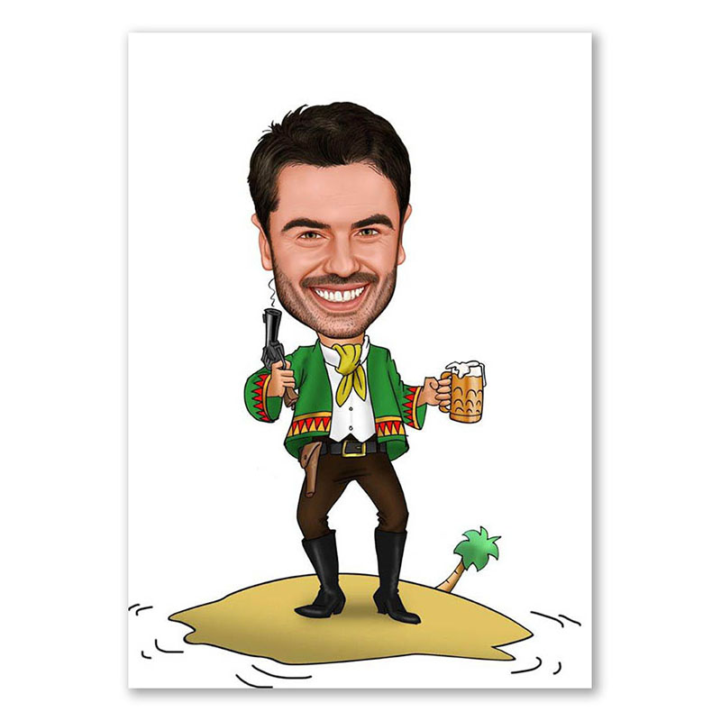 Bild von   erstellung karikatur cowboy mijpg | Individuelle 🎁 persönliche 🎁 personalisierte Geschenke bedruckt ▪ bestickt ▪ graviert