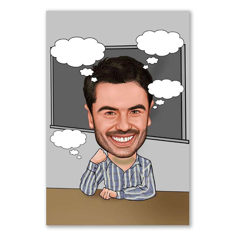 Bild von   erstellung karikatur denker cjpg | Individuelle 🎁 persönliche 🎁 personalisierte Geschenke bedruckt ▪ bestickt ▪ graviert