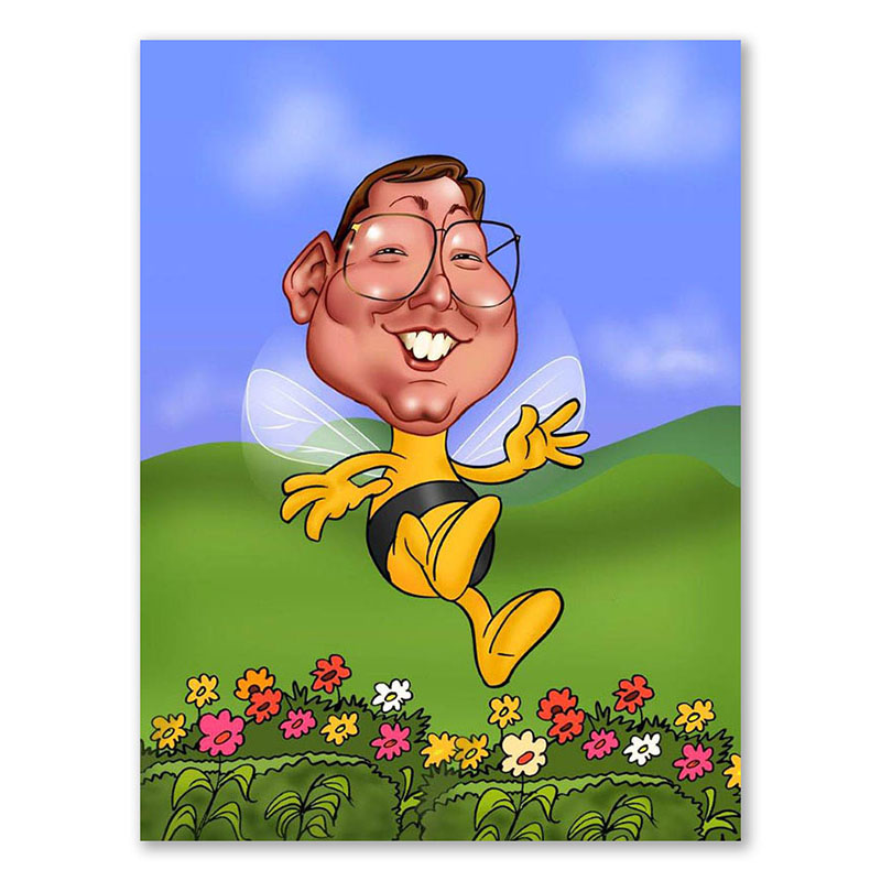 Bild von   erstellung karikatur biene mayjpg | Individuelle 🎁 persönliche 🎁 personalisierte Geschenke bedruckt ▪ bestickt ▪ graviert