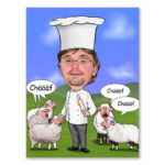 Bild von   erstellung karikatur schafskocjpg | Individuelle 🎁 persönliche 🎁 personalisierte Geschenke bedruckt ▪ bestickt ▪ graviert