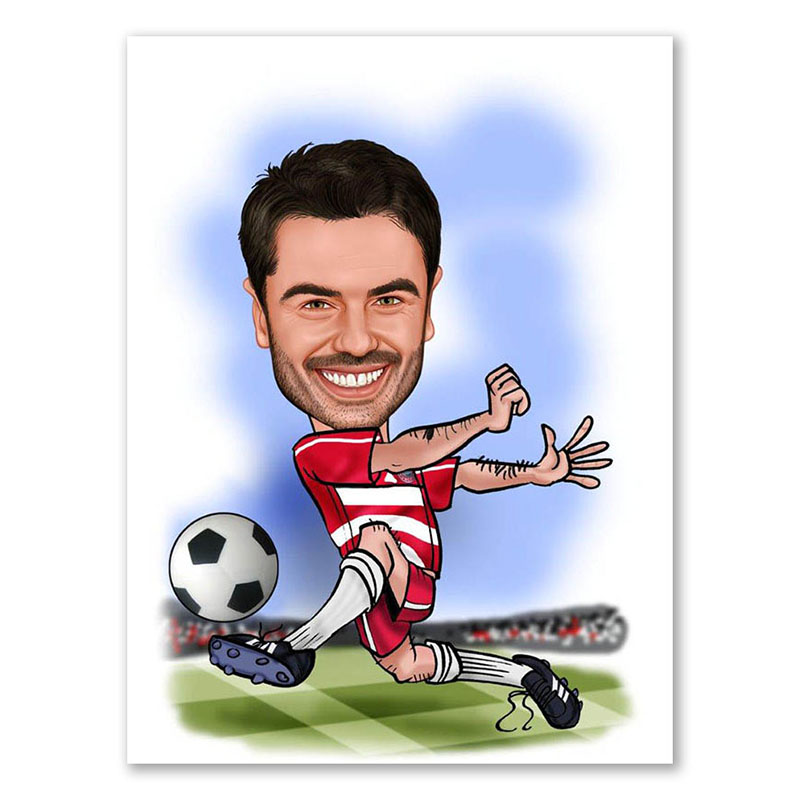 Bild von   erstellung karikatur fussballjpg | Individuelle 🎁 persönliche 🎁 personalisierte Geschenke bedruckt ▪ bestickt ▪ graviert