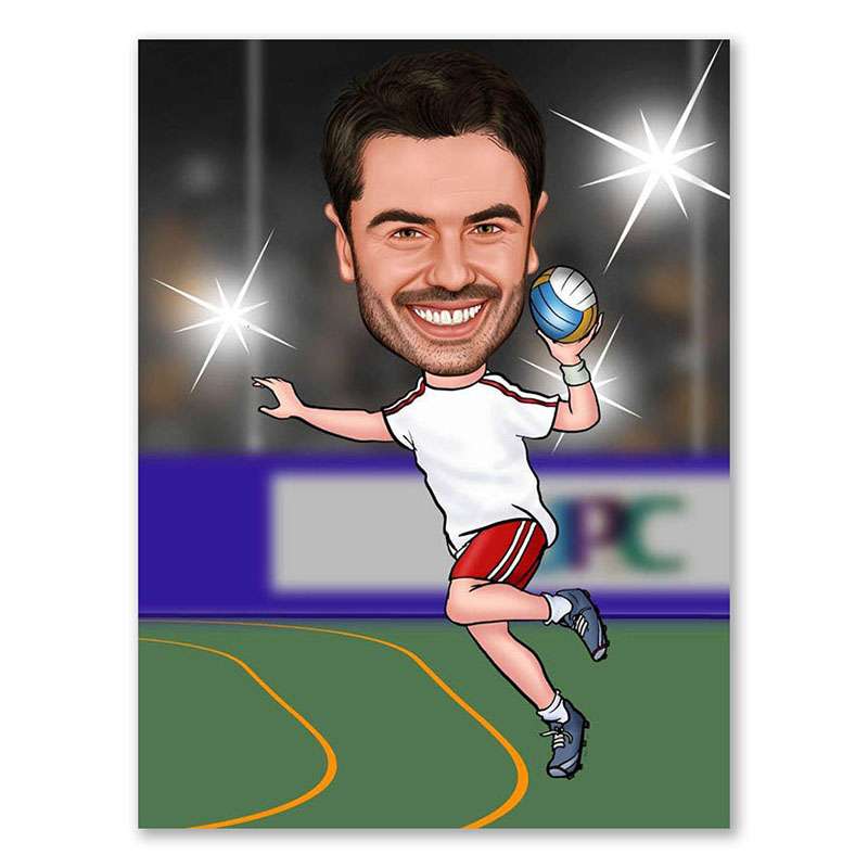 Bild von   erstellung karikatur handballejpg | Individuelle 🎁 persönliche 🎁 personalisierte Geschenke bedruckt ▪ bestickt ▪ graviert