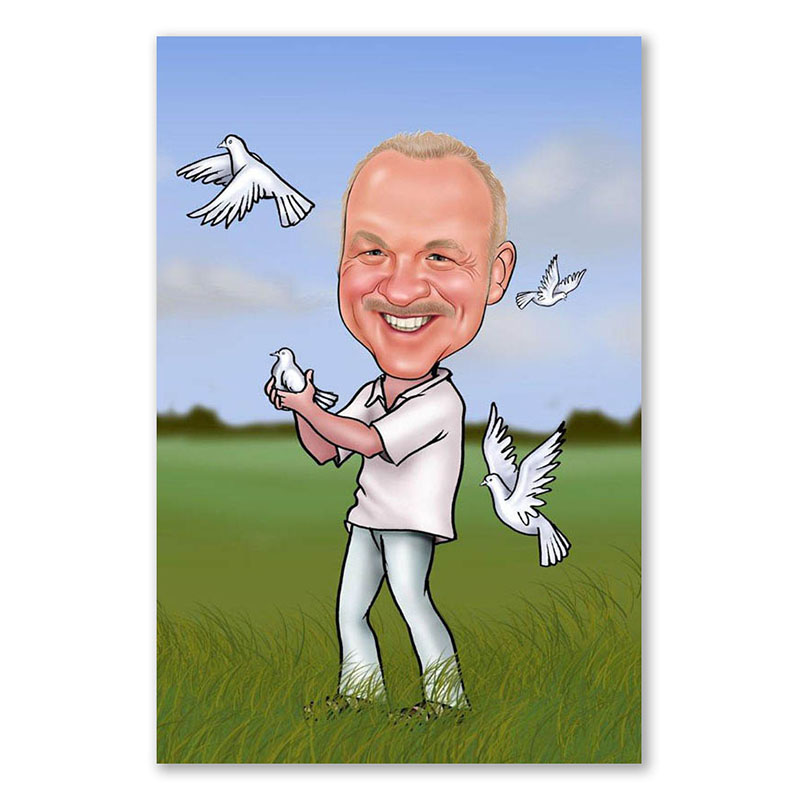 Bild von   erstellung karikatur tauben cjpg | Individuelle 🎁 persönliche 🎁 personalisierte Geschenke bedruckt ▪ bestickt ▪ graviert