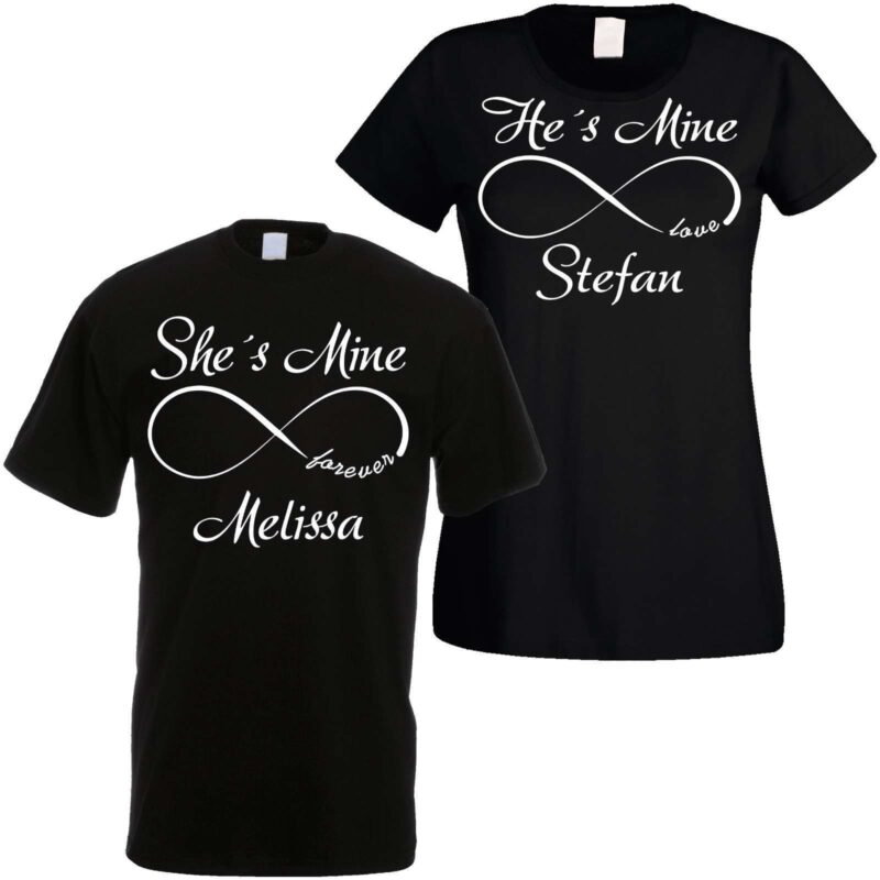 Bild von   partnershirts schwarz oder weijpg | Individuelle 🎁 persönliche 🎁 personalisierte Geschenke bedruckt ▪ bestickt ▪ graviert