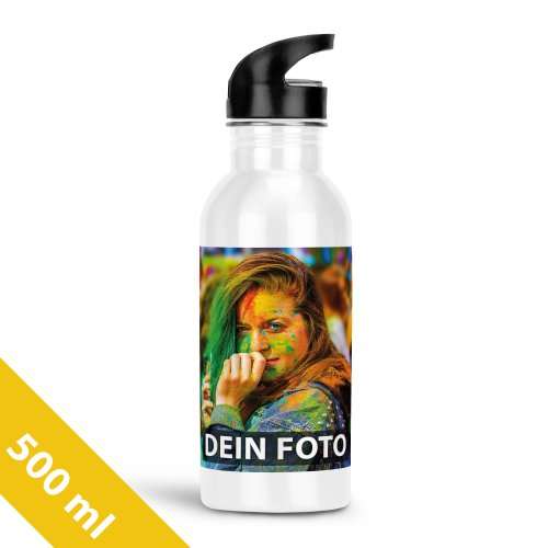 Bild von   edelstahl trinkflasche weiss jpg | Individuelle 🎁 persönliche 🎁 personalisierte Geschenke bedruckt ▪ bestickt ▪ graviert